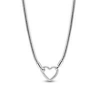 Pandora Silver Heart Closure Snake Chain Necklace