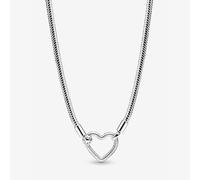 PANDORA Silver Heart Closure Snake Chain Necklace 393377C00-45