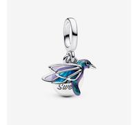 PANDORA Silver Hummingbird Double Dangle Charm 793746C01