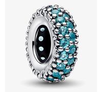 Pandora Silver Ice Blue Stone Spacer Charm