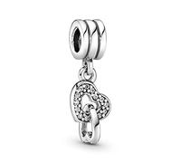 PANDORA Silver Interlocking Love Dangle Charm for Bracelet, No Box