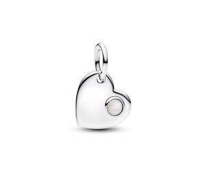 Pandora Silver June Birthstone Engravable Heart Dangle Charm