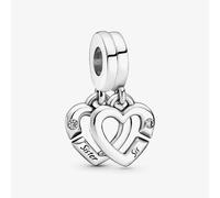 PANDORA Silver Linked Sister Hearts Splittable Charm 799538C01
