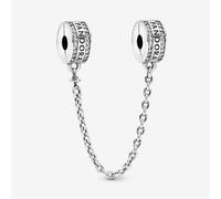 PANDORA Silver Logo Safety Chain Clip Charm 792057CZ-05