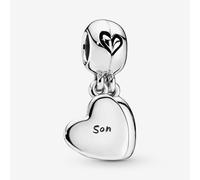 PANDORA Silver Mother Son Heart Dangle Charm 797777EN16
