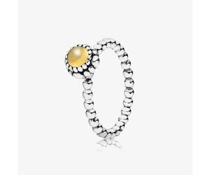 PANDORA Silver November Birthstone Beaded Ring 190854CIG-48