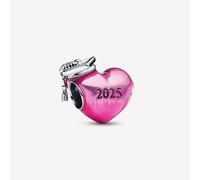 PANDORA Silver Pink 2025 Graduation Heart Charm 793788C01
