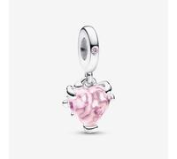 PANDORA Silver Pink Heart Family Tree Charm 792654C01