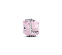 Pandora Silver Pink Murano Glass Love Cube Charm