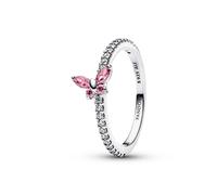 Pandora Silver Pink Sparkling Butterfly Ring - 48