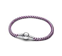 Pandora Silver Purple Cord Box Chain Bracelet - 20cm