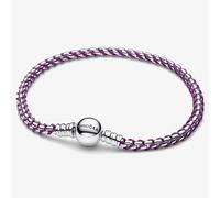 PANDORA Silver Purple Cord Box Chain Bracelet 593816C03-18