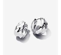 PANDORA Silver Rippled Small Hoop Earrings 293874C00