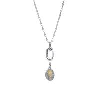 Pandora Silver Rose Medallion Openable Link Necklace Set - Silver