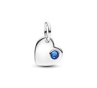 Pandora Silver September Birthstone Engravable Heart Dangle Charm