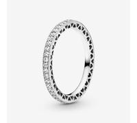 Pandora Silver Sparkle & Hearts Eternity Ring 190963CZ-58