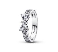 Pandora Silver Sparkling Bow Double-Row Ring - 60 Pandora Ring