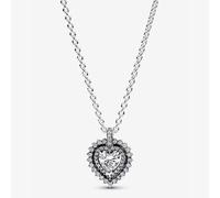 PANDORA Silver Sparkling Heart Halo Pendant Necklace 393099C01-45