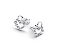 Pandora Silver Sparkling Heart Padlock Stud Earrings