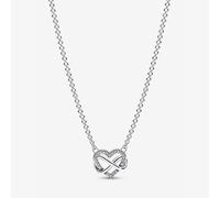 PANDORA Silver Sparkling Infinity Heart Necklace 392666C01-50