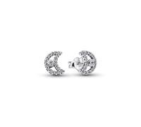 Pandora Silver Sparkling Moon Stud Earrings