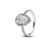 Pandora Silver Sparkling Pear Halo Ring - 54 Pandora Ring