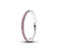 Pandora Silver Sparkling Pink Band Ring - 50