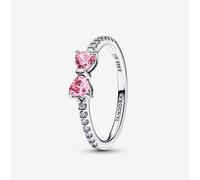 PANDORA Silver Sparkling Pink Bow Ring 193510C01-60