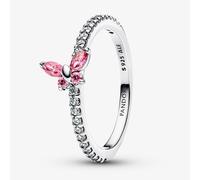 PANDORA Silver Sparkling Pink Butterfly Ring 194269C02-52