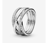 Pandora Silver Sparkling & Polished Lines Ring 190919CZ-50