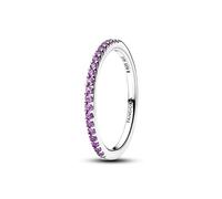 Pandora Silver Sparkling Purple Half-Eternity Band Ring - 52