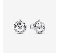 PANDORA Silver Sparkling Round Halo Stud Earrings 291248C01