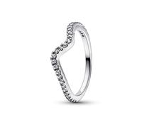 Pandora Silver Sparkling Wave Ring - 60