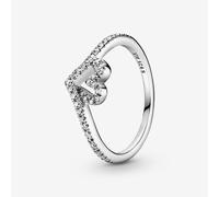 PANDORA Silver Sparkling Wishbone Heart Ring 199302C01-50