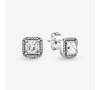 PANDORA Silver Square Sparkle Halo Stud Earrings 290591CZ