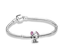 PANDORA Silver Sterling Disney Lilo Stitch Charm Bracelet Charm Argent 16cm