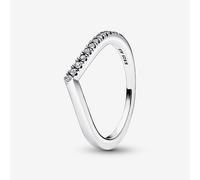 PANDORA Silver Timeless Half Sparkling Wishbone Ring 192394C01-60