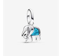PANDORA Silver Turquoise Colour Elephant Dangle Charm 793858C01