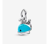 PANDORA Silver Turquoise Colour Whale Dangle Charm 793822C01