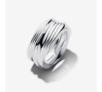 PANDORA Silver Twisted Double Ring 193890C00-52