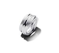 Pandora Silver Twisted Double Ring - 56