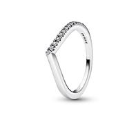 Pandora Silver Wish Half Sparkling Ring - 54
