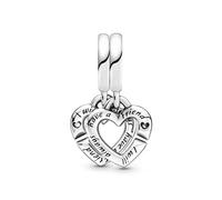 Pandora Sister Hearts Split Dangle Charm - Silver