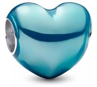 PANDORA Sky Blue Metallic Heart Sterling Silver Charm 793337C06