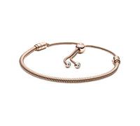 Pandora Snake chain 14k rose gold-plated bracelet with clear cubic zirconia,