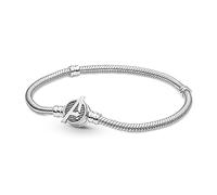 Pandora Snake chain sterling silver bracelet with Marvel The Avengers logo clasp, 19