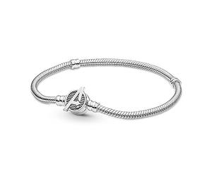 Pandora Snake chain sterling silver bracelet with Marvel The Avengers logo clasp