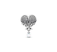 Pandora Sparkling Angel Wings & Heart Sterling Silver Charm 792980C01
