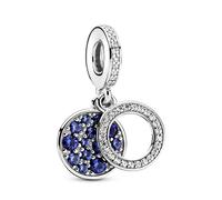 Pandora Sparkling Blue Disc Double Dangle Charm 799186C01