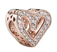 PANDORA Moments Women's Sterling Silver Clear Heart Solitaire Ring, Size 52, No Box